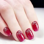 Faux ongles paillets  clipser en acrylique pour femme et fille rouge (sans colle)