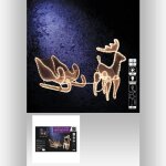 Traineau + 1 renne 12m de tube luciole extrieur / intrieur - feeric lights & christmas