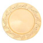 Frie lights&christmas - lot de 12 assiettes de prsentation houx - or