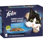 Felix tendres effils en gele poissons - 12 x 85 g - sachets repas pour chat adulte