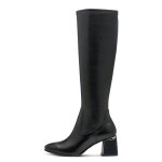 Botte femme - tamaris - noir - cuir stretch - talon large 6 cm - zip intérieur Botte femme - tamaris - noir - cuir stretch - talon large 6 cm - zip intérieur