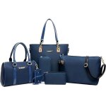 Femmes mode 6pcs bag set pu cuir sac ports main + fourre - tout + sac  bandoulire + portefeuille + ...