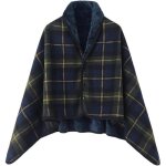 Femme poncho polaire plaid chle polaire cape chaud dhiver avec boutons couverture  carreaux vert
