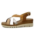 Femme sandales - raquel perez - marron - cuir souple - talon compens�