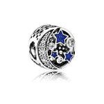 Femmes vintage night sky blue charm & clear zircons argent 925 pandora b diy fits 3xbhk0