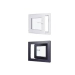 Fentre pvc - 600x500 mm - triple vitrage - bicolore blanc int / anthracite ext - poigne  droite