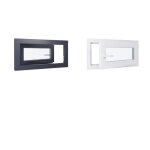 Fentre pvc - 800x400 mm - triple vitrage - bicolore blanc int / anthracite ext - poigne  gauche