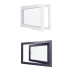 Fenêtre pvc - lxh 1000x800 mm - triple vitrage - bicolore blanc int / anthracite ext - poignée à droite ... Fenêtre pvc - lxh 1000x800 mm - triple vitrage - bicolore blanc int / anthracite ext - poignée à droite ...