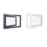 Fen�tre pvc - lxh 1000x800 mm - triple vitrage - bicolore blanc int / anthracite ext - poign�e � gauche ...