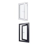 Fenêtre pvc - lxh 600x1000 mm - triple vitrage - bicolore blanc int / anthracite ext - poignée à droite ... Fenêtre pvc - lxh 600x1000 mm - triple vitrage - bicolore blanc int / anthracite ext - poignée à droite ...