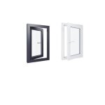 Fenêtre pvc - lxh 600x900 mm - triple vitrage - bicolore blanc int / anthracite ext - poignée à gauche ... Fenêtre pvc - lxh 600x900 mm - triple vitrage - bicolore blanc int / anthracite ext - poignée à gauche ...