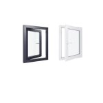 Fen�tre pvc - lxh 700x900 mm - triple vitrage - bicolore blanc int / anthracite ext - poign�e � gauche ...