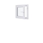 Fen�tre pvc - lxh 600x600 mm - triple vitrage - blanc - poign�e � droite