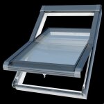 Fentre de toit rotation pvc 78 x 118 cm - igov n22 - triple vitrage (48mm) 4th / 18 / 4 / 18 / 4t