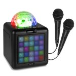 Fenton kar15b enceinte karaok enfant bluetooth sur batterie avec 2 micros - noir boule disco & faade ...