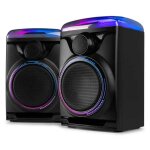 Fenton track 2. 0 set d?enceintes actives 2. 0 avec led et micro pour karaok� noir 120 w bluetooth 5. ...