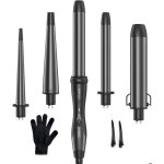 Fer  boucler 5 en 1 en cramique kipozi - 5 diamtres remplaables chauffage rapide anti - brlure cadeaux ...