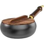 Fer forg� big belly pot big belly pot stock pot avec couvercle po�le � frire en m�tal deep belly wok ...