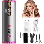 Fer � friser automatiqueboucleur a cheveux portablesfer � boucler sans fil bigoudi anti - br�lures6 minuterie ...