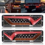 Feux arri�re led multifonctionnels �tanches 12v / 24v pour remorque camion caravane tracteur - stop clignotant ...