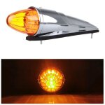 Feu de gabarit toit de cabine led 12v - 24v orange feu de position torpille chrom pour camion poids ...