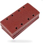 Feuilles abrasives pour ponceuse - aimoonsa - 93 x 185 mm - lot 35 feuilles - grains p40 - p240 - 8 trous ...
