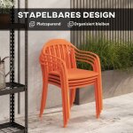 Feuille �paissie chaise de jardin 4 pi�ces set �tanche chaise de jardin en plastique chaise empilable ...