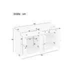 Feuille �paissie grand sideboard avec 4 portes et 2 tiroirs meuble buffet moderne pour la salle � manger ...