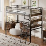 Feuille épaissie lit mezzanine 90 * 200cm sans matelas lit avec bureau étagères rampe échelle cadre en ... Feuille épaissie lit mezzanine 90 * 200cm sans matelas lit avec bureau étagères rampe échelle cadre en ...