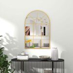 Feuille paissie miroir mural miroir de fentre 91 x 60 cm dcoratif avec cadre mtallique miroir suspendu ...