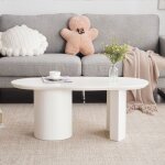 Feuille épaissie table basse blanche irrégulière stable et durable de 100 cm - mdf de haute qualité surface ... Feuille épaissie table basse blanche irrégulière stable et durable de 100 cm - mdf de haute qualité surface ...