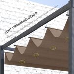 Feuille �paissie toit de rechange pour pergola 285 x 2 m hydrofuge r�tractable welle abri avec trous ...