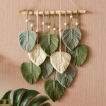 Feuille macram tenture murale boho room home decor tiss tapisserie murale esthtique home room dcoration ...