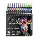 Feutre acrylique - - 72 couleurs - 36 stylos - double pointe - ind�l�bile