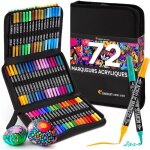 Feutre acrylique 72 couleurs - double pointe (pointes fines et pinceau) feutres coloriage adulte - feutres ...
