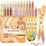 Feutre acrylique brush marker ? set de 24 couleurs teintes peau marqueur peinture acrylique  pointe ...