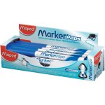 Feutres - bleu - effaable - pour tableau blanc et ardoise - boite de 12 - maped