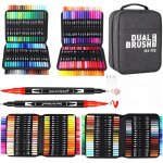Feutres coloriage 144 couleurs aquamarker feutre stylos double pointe fine et pinceau pour enfants feutre ...