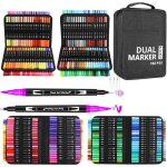 Feutres coloriage 168 couleurs aquamarker feutre stylos double pointe fine et pinceau pour enfants feutre ...