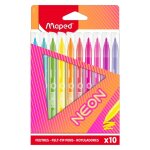 Feutres de coloriage effet neon - maped - bote de 10 feutres neon fournitures scolaires et dessin