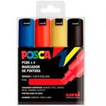 Marqueurs - craftelier - uni posca - lot de 4 - pointe biseaut�e - 8 mm