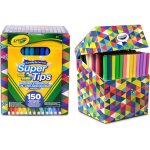 Feutres lavables - crayola - super tips - 150 units - pointe conique - multicolore