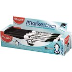 Feutres - noir - effaable - pour tableau blanc et ardoise - boite de 12 - maped