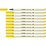 Feutre pinceau - stabilo - pen 68 brush - lot de 10 - jaune citron - pointe pinceau Feutre pinceau - stabilo - pen 68 brush - lot de 10 - jaune citron - pointe pinceau