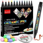 Feutre porcelaine 1. 0 - 3. 0mm acrylique feutre etanche 12 couleurs convient pour mugs verres bols en ...