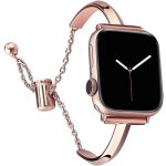 Ffo2world bracelet fin en m�tal ? apple watch 38 / 40 / 41 / 42 mm (s�ries 1?11 se) ? fermoir cha�ne ...