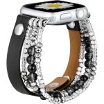 Ffo2world bracelet perl� boho femme ? �lastique ? pour apple watch 38 / 40 / 41 / 42mm (s�rie 10) ? noir ...