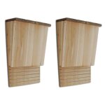 Fhe maison pou chauve - souris 22 x 12 x 34 cm ensemble de 2 nichoirs  chauves - souris brun