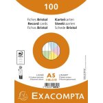 Fiches bristol - exacompta - 10858e - 100 feuilles - format a6 - couleurs assorties
