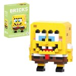Figurine  assembler bob l?ponge ? 6 cm ? 202 pices micro bricks - jeu de construction compatible lego ...